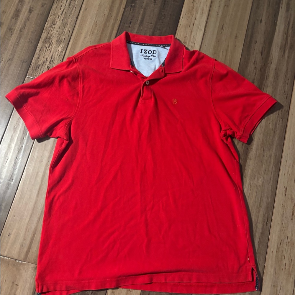 Izod Men's Bright Red Polo XL Shirt